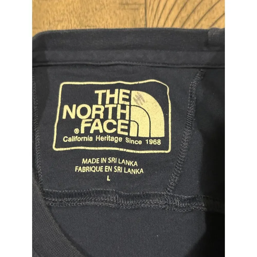 The North Face Men's Blue Long Sleeve Shirt California Heritage Logo Size Large